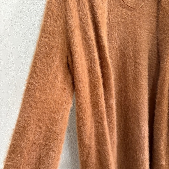 Banana Republic Fuzzy Open-Front Cardigan Sweater | Rust Caramel Brown | Size Sm - Picture 3 of 6